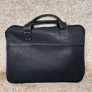 VTG Brown Bag Company Tahoe Classics Leather Messegner Briefcase Black Padded